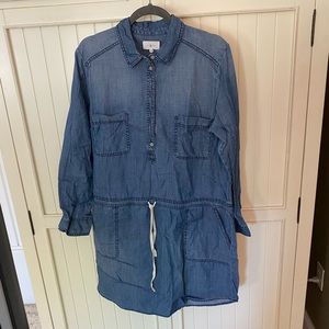 Lou & Grey denim shirt dress. Large